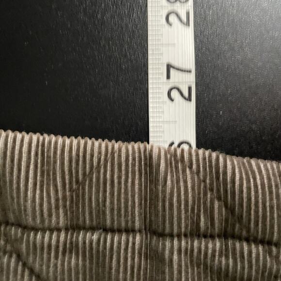 Chaps Denim Corduroy Jacket Women Large Brown Toggle Quilted Hood Rustic - Picture 10 of 11